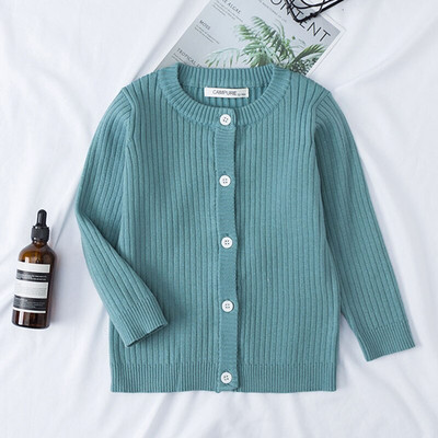 Zēniem meitenēm trikotāžas jaciņas rudens pavasara kokvilnas džemperis bērnu tops bērnu apģērbi bērnu džemperi bērniem 1-7 gadi vienkrāsains