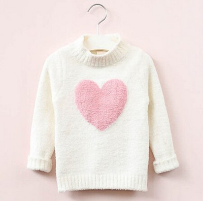 džemperis meitene 2019 ziemas garām piedurknēm silts pavasara trikotāžas džemperis meitenēm džemperis top 4 8 gadi džemperis sirds meitenes