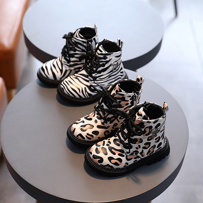 Unisex sügistalvised lapsed lühikesed saapad Street Style Sebra muster Baby Kings poisid Mood Roosa Leopard Laste Saapad Tüdruk E10081