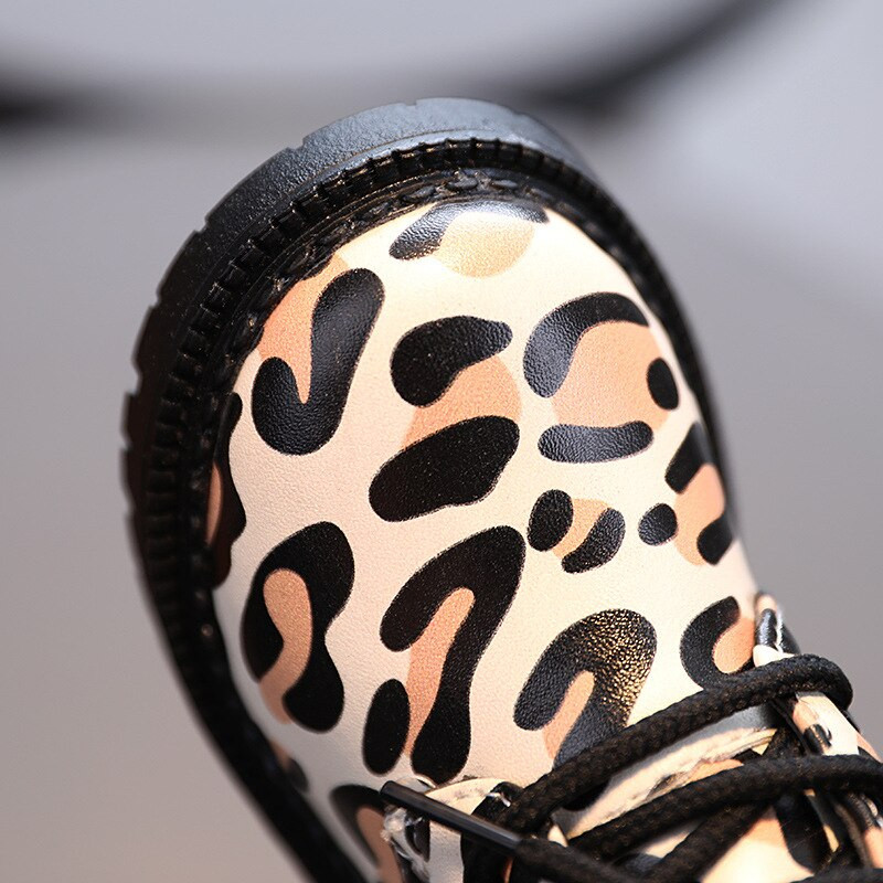 Unisex Φθινόπωρο Χειμώνας Παιδικές Κοντές Μπότες Street Style Ζέβρα Παπούτσια για αγόρια Μόδα ροζ λεοπάρ Παιδικές μπότες για κορίτσι E10081