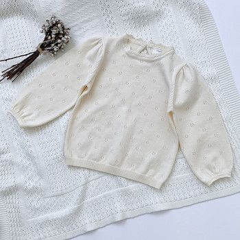 Κορεάτικο στυλ Παιδικά Πλεκτά πουλόβερ φθινοπώρου άνοιξη Μακρυμάνικα μπλουζάκια μονόχρωμα πουλόβερ για κορίτσια Βρεφικά πλεκτά ρούχα