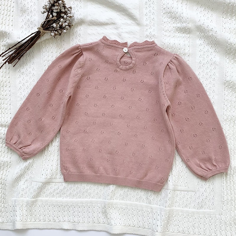 Κορεάτικο στυλ Παιδικά Πλεκτά πουλόβερ φθινοπώρου άνοιξη Μακρυμάνικα μπλουζάκια μονόχρωμα πουλόβερ για κορίτσια Βρεφικά πλεκτά ρούχα