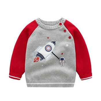 Πλεκτό πουλόβερ με κινούμενα σχέδια για μωρό αγόρι μακρυμάνικο χειμωνιάτικο παιδικό πουλόβερ Χριστουγεννιάτικα ρούχα Παιδικά ρούχα για μωρά