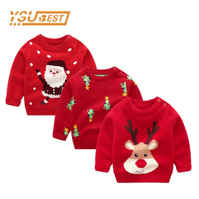 Πλεκτό πουλόβερ με κινούμενα σχέδια για μωρό αγόρι μακρυμάνικο χειμωνιάτικο παιδικό πουλόβερ Χριστουγεννιάτικα ρούχα Παιδικά ρούχα για μωρά