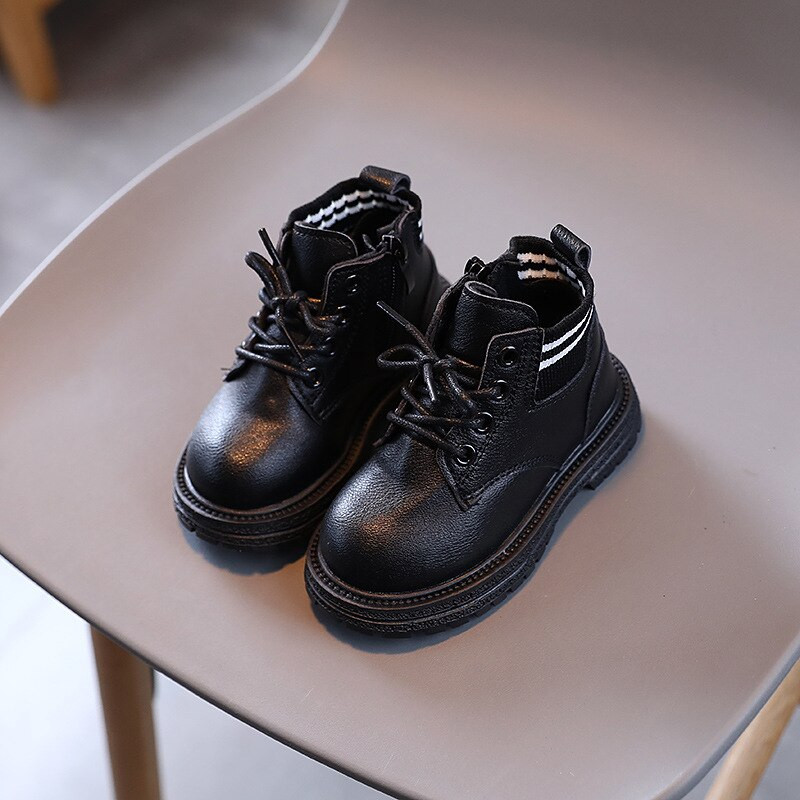 Cizme de iarnă din piele PU pentru fete pantofi cu talpă de cauciuc plată cu cizme pentru băieți pentru copii pantofi moda mărime 21-30 cizme pentru fete pentru bebeluși
