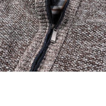 Есен Зима Мъжки топли пуловери Кашмирена вълнена жилетка с цип Палто Мъжки ежедневни трикотажни якета Мъжки дрехи
