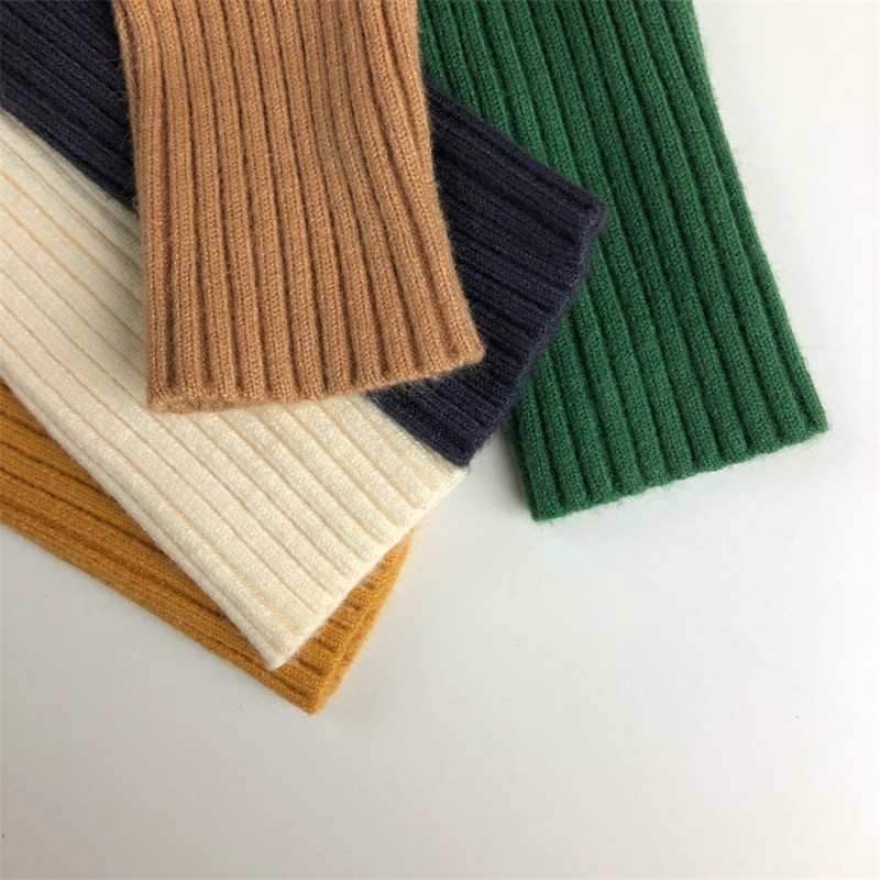 Ziemas zēni un meitenes 5 krāsu adīšana Džemperi ar augstu apkakli 1-7 gadi bērnu apģērbi bērnu mīksts ikdienas silts džemperis