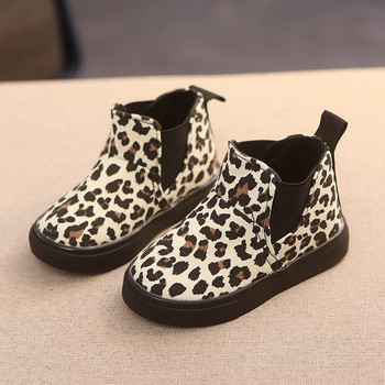 Leopard Παιδικά Snow Boots Slip on Toddler Girl Boots Βρεφικά χειμωνιάτικα παπούτσια Χακί μπεζ για αγόρια Ψηλά τοπ Παιδικά παπούτσια C10013