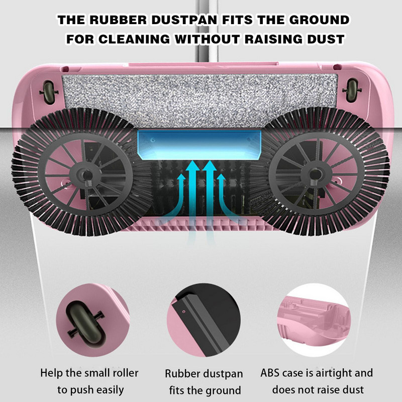 3 viename šluojamosios šluotos dulkių siurblys, rankinis stumiamas grindų valiklis, atnaujinkite minkštą stumdomą šluotą ir mikropluošto buitinį storą N4Y5