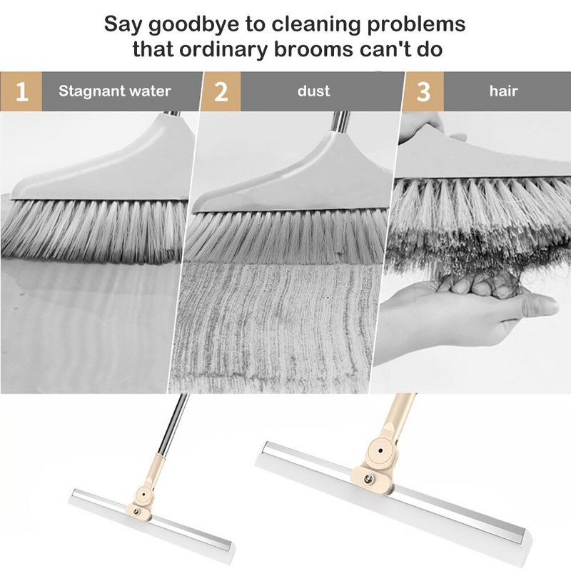 Reguliuojamas grindų grandiklis Profesionalus vandens valytuvas silikoninis diržas 51 colio 130 cm rankena, tinka garažo plytelių dušo grindų valytuvui