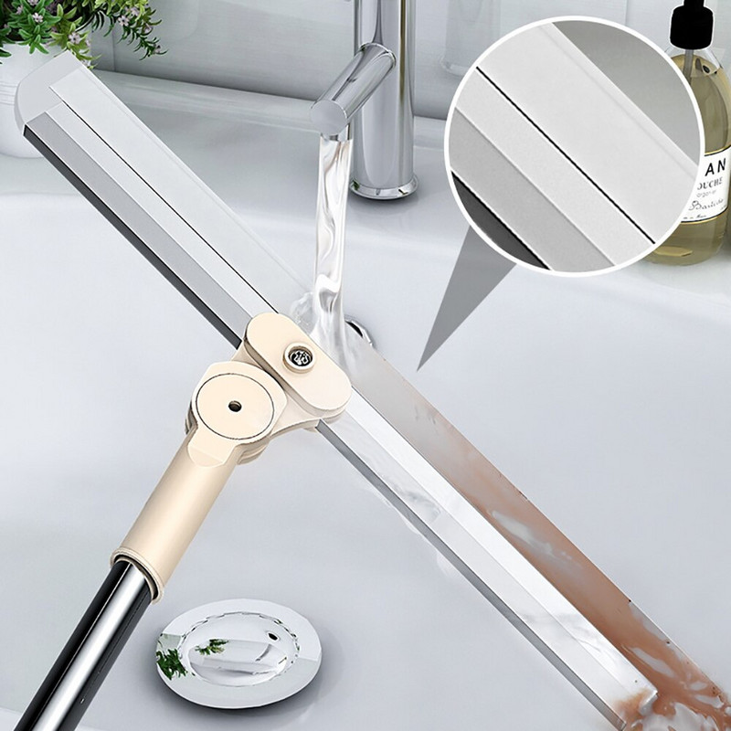 Reguliuojamas grindų grandiklis Profesionalus vandens valytuvas silikoninis diržas 51 colio 130 cm rankena, tinka garažo plytelių dušo grindų valytuvui