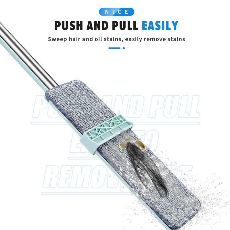 Pašizgriežamās plakanas mops Bezmaksas roku mazgāšana Magic Cleaner Mop Squeeze Mājsaimniecībai Automātiska dehidratācija Teleskopiski instrumenti Mājai Jauns