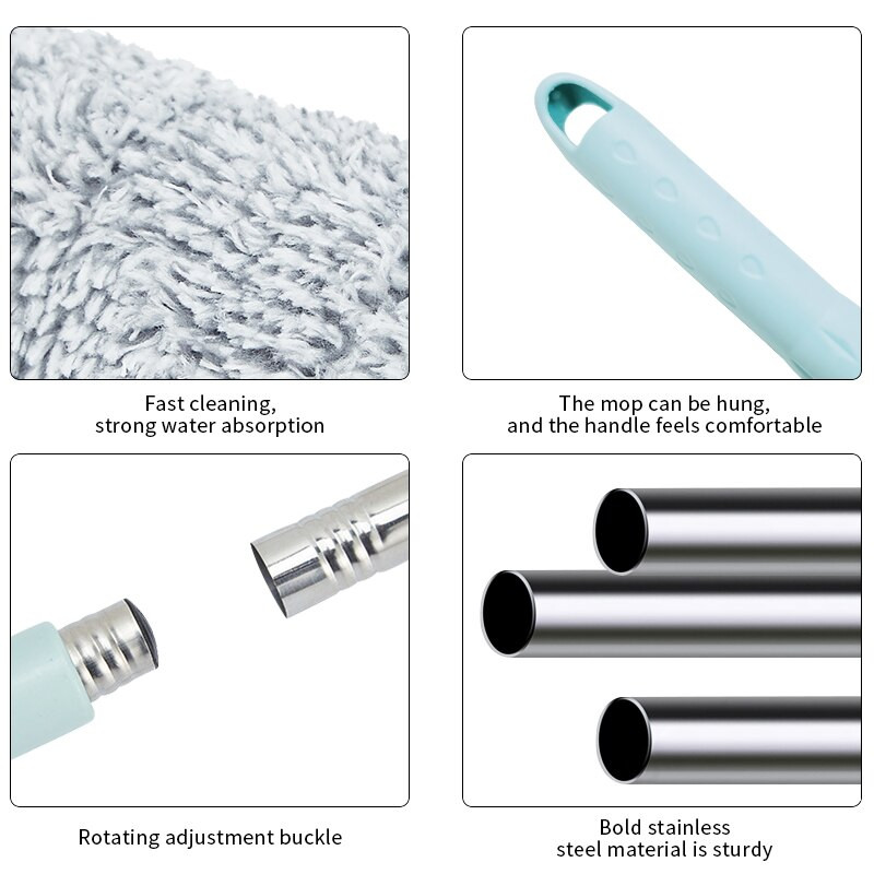 Pašizgriežamās plakanas mops Bezmaksas roku mazgāšana Magic Cleaner Mop Squeeze Mājsaimniecībai Automātiska dehidratācija Teleskopiski instrumenti Mājai Jauns