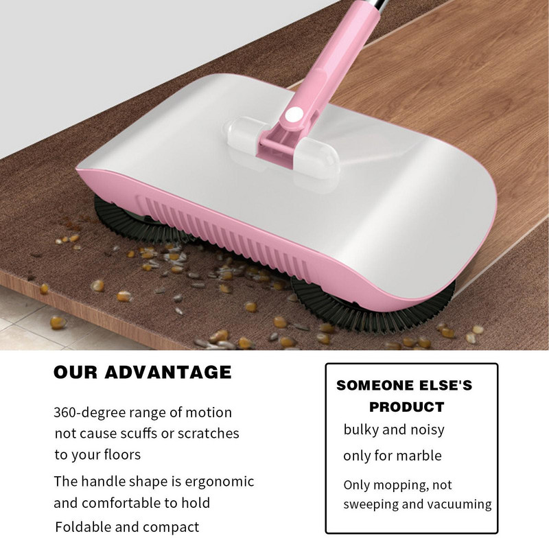 Mājsaimniecības slotas robots putekļu sūcējs grīdas paklāju mazgāšana Praktiski piederumi Virtuves Mop Magic Sweeper Mājas Rokturis F8d1