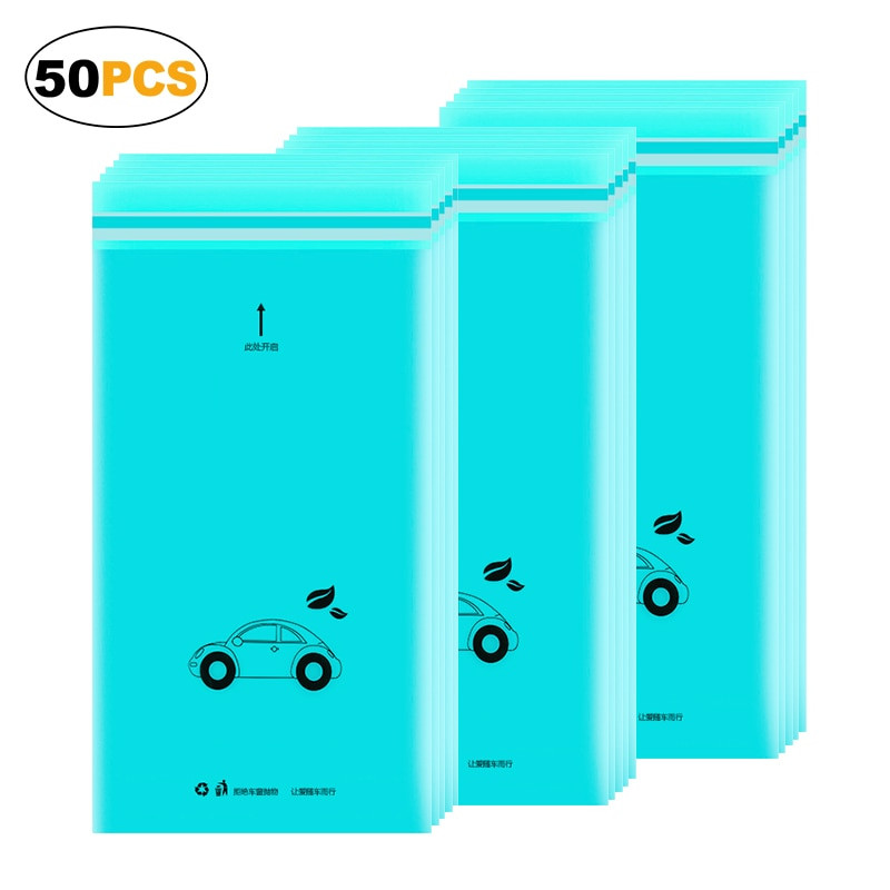 50 vnt. Automobilio šiukšlių maišas Virtuvės šiukšlių maišas Kelioninis nešiojamas automatinės sėdynės nugarėlė Pakabinamas šiukšlių maišas Biuro namų vienkartinis krepšys