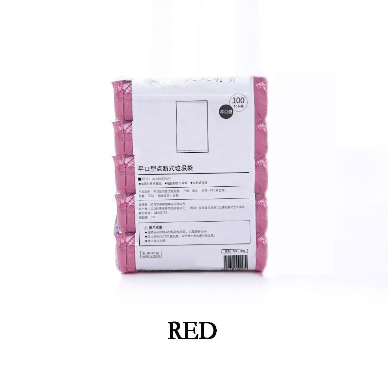 5 rulonai 100 vnt. Buitinis vienkartinis šiukšlių maišelis Virtuvės laikymo šiukšlių maišai Valymo atliekų maišelis Plastikinis maišelis