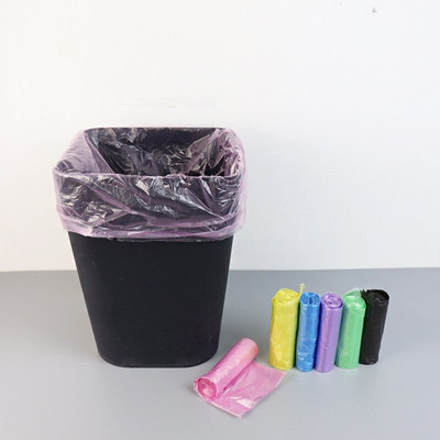 6 цвята Домакински 5 ролки Кошче за боклук за еднократна употреба Пластмасова торба за боклук Капак на руло Домашни отпадъци Контейнерни торби за съхранение на боклук