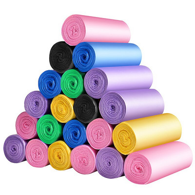 100pcs 45*50CM Thick Large Color Classification Flat Mouth Garbage Bags Household Disposable 5 Rolls Plastic Garbage Bags