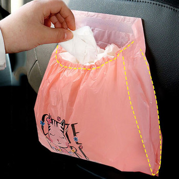 Чанта за боклук за кола Карикатура Залепваща чанта за почистване на кофа за боклук за кола Може да се съхранява Висящ тип Еднократна употреба Защита на околната среда Практична