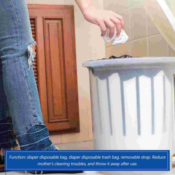 Τσάντες Τσάντα πάνα Σακούλα σκουπιδιών Θήκη σκουπιδιών πάνα βιοαποικοδομήσιμου κάδου κουζίνας Μαύρο κορδόνι περίσφιξης Καπάκι μιας χρήσης Μωρό Εξωτερικό Μικρό