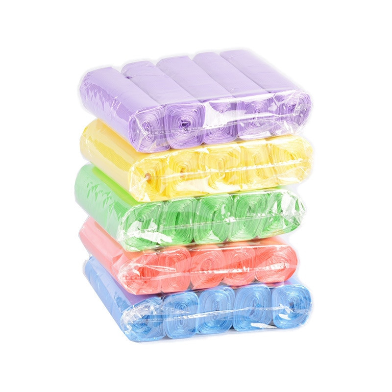 5 ruļļi mājsaimniecības vienreizējās lietošanas atkritumu maisiņš Virtuves uzglabāšanas atkritumu maisi Vestes stila uzglabāšanas maiss mājas tīrīšanai Atkritumu maisi