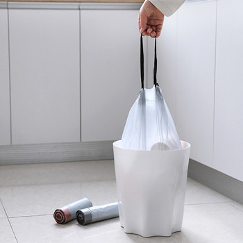 Торба за боклук с теглене на въже Удебелено въже Кофа за боклук за еднократна употреба Найлонова торбичка за сортиране на боклук Чанти за изтегляне и затваряне на въже 30 бр./ролка