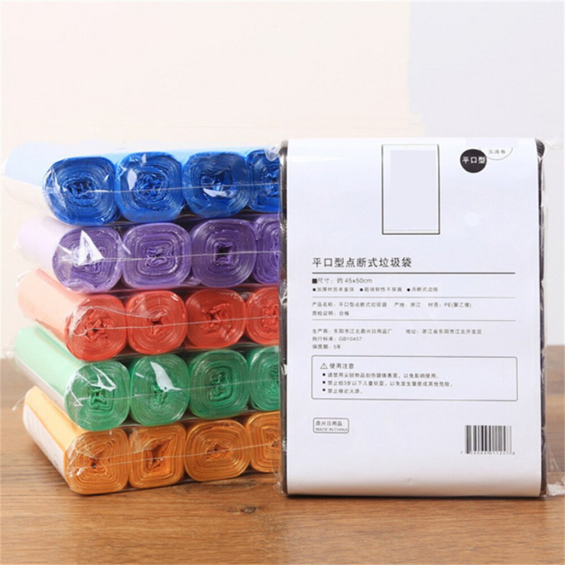 5 rulonai buitinis vienkartinis šiukšlių maišelis Virtuvės laikymo šiukšlių maišai Valymo atliekų maišelis Plastikinis maišelis