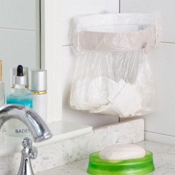 Σχάρα σκουπιδιών νιπτήρα κουζίνας και μπάνιου Μπάνιο Τρεις βεντούζες Καμπύλος νεροχύτης που μπορεί να χωρέσει ράφι για σακούλες σκουπιδιών Κλιπ σκουπιδιών μπάνιου