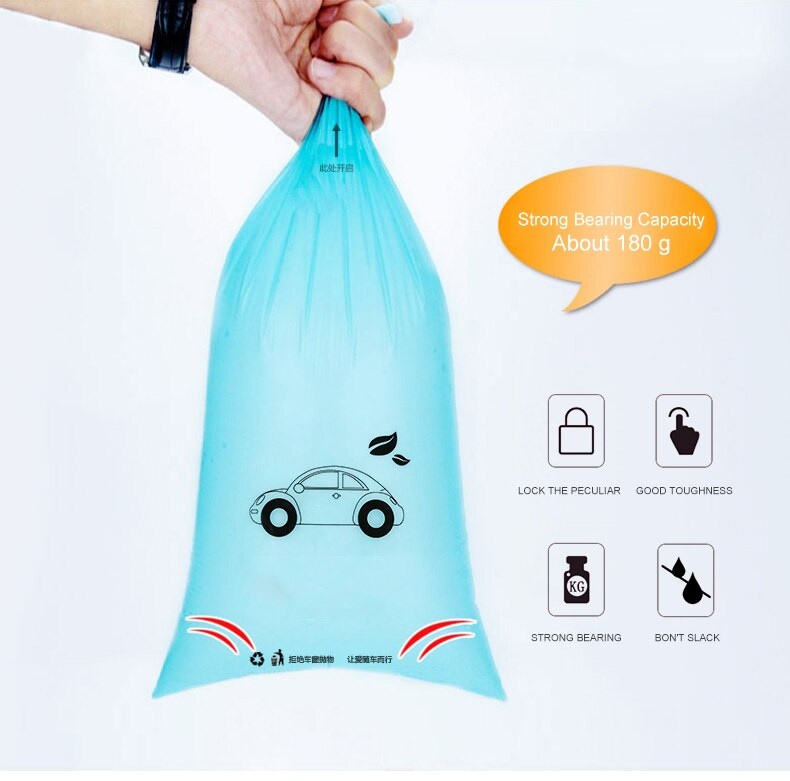 50gab/komplekts lipīgo automašīnu bioloģiski noārdāmo atkritumu uzglabāšanas maiss Vemšanas maisa pakarināms veids Var uzglabāt Daudzfunkcionāla atkritumu tvertne