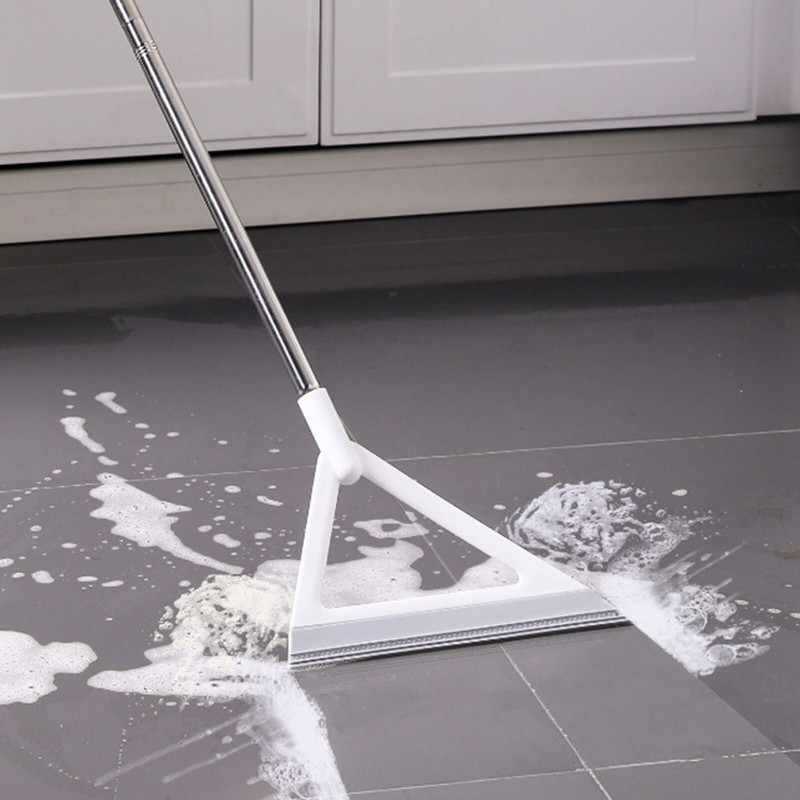 Πολυλειτουργική μαγική σκούπα υαλοκαθαριστήρα δαπέδου και παραθύρου Αποσπώμενη τριγωνική σκούπα για το σπίτι σαλόνι υπνοδωμάτιο Λαβή από ανοξείδωτο χάλυβα