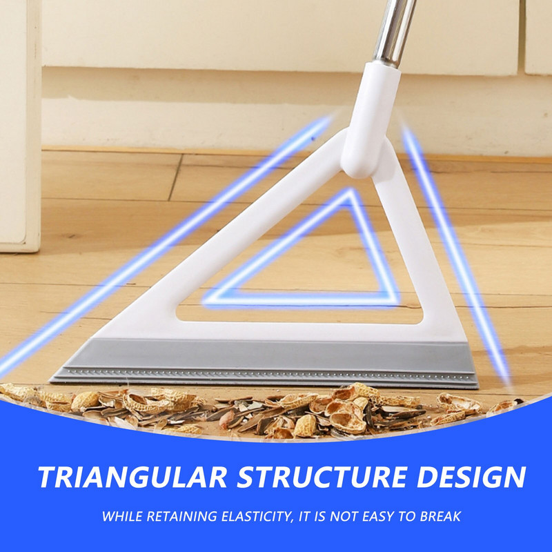 Πολυλειτουργική μαγική σκούπα υαλοκαθαριστήρα δαπέδου και παραθύρου Αποσπώμενη τριγωνική σκούπα για το σπίτι σαλόνι υπνοδωμάτιο Λαβή από ανοξείδωτο χάλυβα
