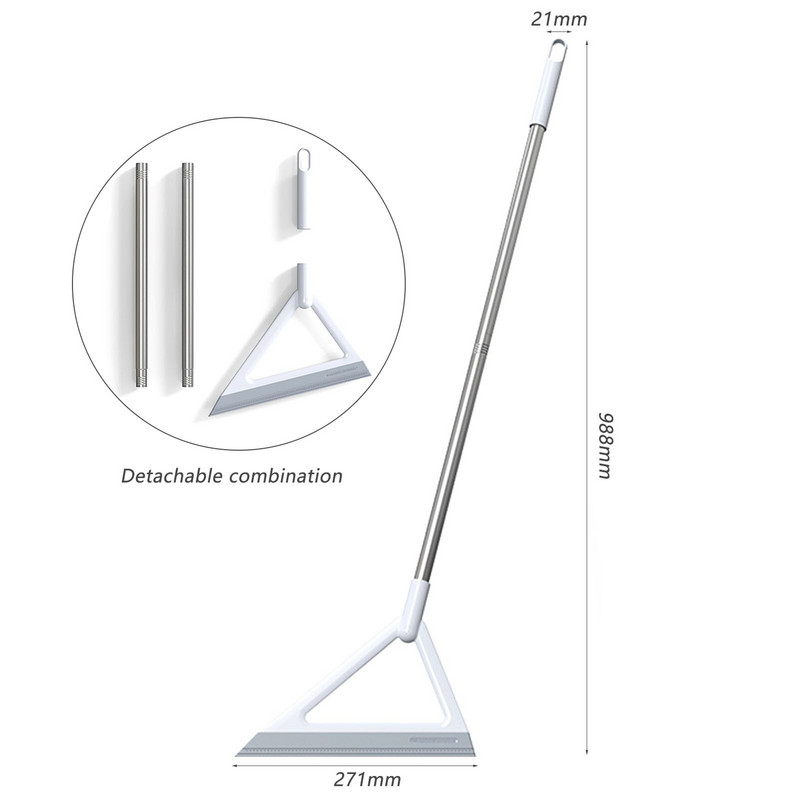 Πολυλειτουργική μαγική σκούπα υαλοκαθαριστήρα δαπέδου και παραθύρου Αποσπώμενη τριγωνική σκούπα για το σπίτι σαλόνι υπνοδωμάτιο Λαβή από ανοξείδωτο χάλυβα