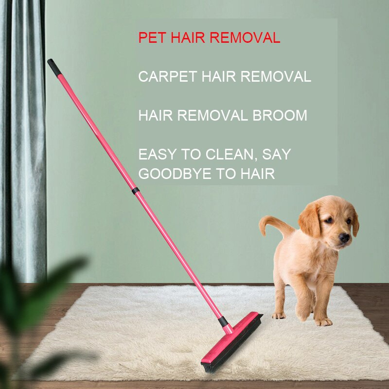 Reguliuojama guminė šluota plaukų dulkių grandiklis Naminių gyvūnėlių kilimų šalinimo šluota be rankų plovimo šluotų grindų šepečių valymo šluota 2020 m.