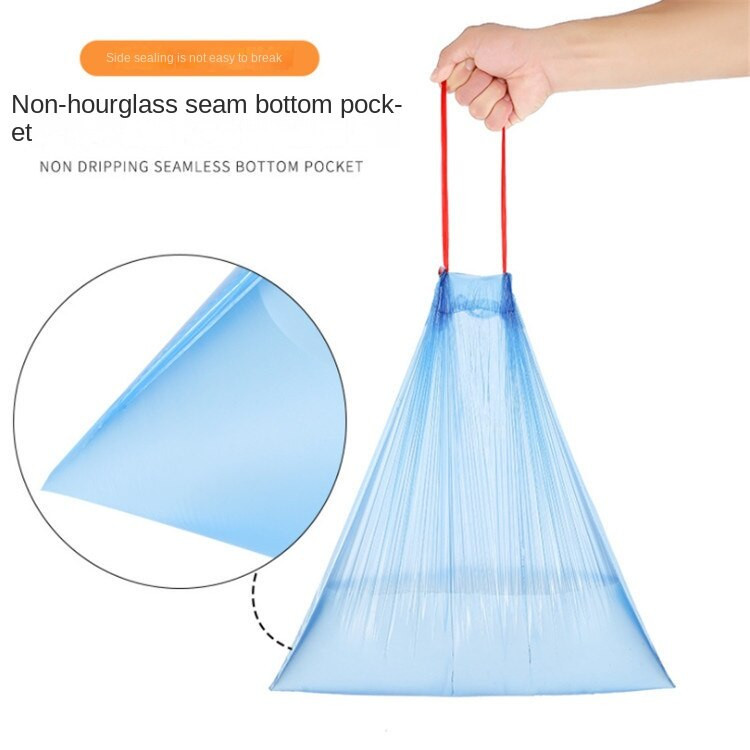 Mājsaimniecības sabiezinātas auklas krāsas atkritumu maiss Pārnēsājams automātiski aizverams vienreiz lietojams virtuves atkritumu maiss Plastmasas maiss