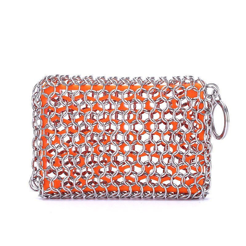 Čuguna tīrīšanas līdzeklis, nerūsējošā tērauda ķēdes skrāpis, kas paredzēts kastrolītis Wok pannai, iepriekš piesātinātas pannas BBQ grila brusas virtuves piederumi