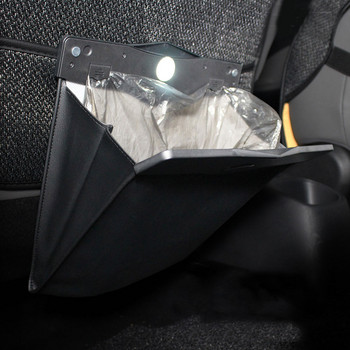 Κρεμαστή πλάτη καθισμάτων αυτοκινήτου με LED Οργάνωση κάδου απορριμμάτων Σακούλα αποθήκευσης Σκουπιδιάρικο Υλικό από συνθετικό δέρμα, όμορφο και πρακτικό.