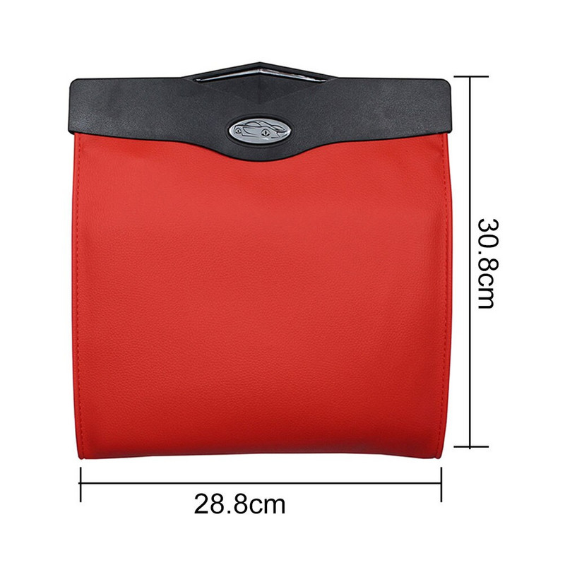 Automašīnas sēdekļa atzveltne Piekarināma LED miskastes organizators Atkritumu turētāja glabāšanas soma Mākslīgās ādas materiāls, skaists un praktisks.