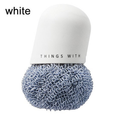 Acél drótgolyós tisztítókefe fogantyúval Konyhai tisztító eszköz edények mosogatásához Serpenyőtál súrolókorongok Praktikus kefe új