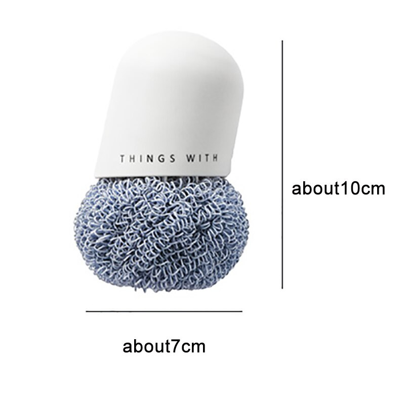 Acél drótgolyós tisztítókefe fogantyúval Konyhai tisztító eszköz edények mosogatásához Serpenyőtál súrolókorongok Praktikus kefe új