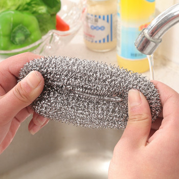 Βούρτσα καθαρισμού από ανοξείδωτο ατσάλι Βούρτσα καθαρισμού Κατσαρόλας κουζίνας Καθαριστικό Τρίψιμο Σκουριάς Πιάτων Ισχυρά εργαλεία με λαβή