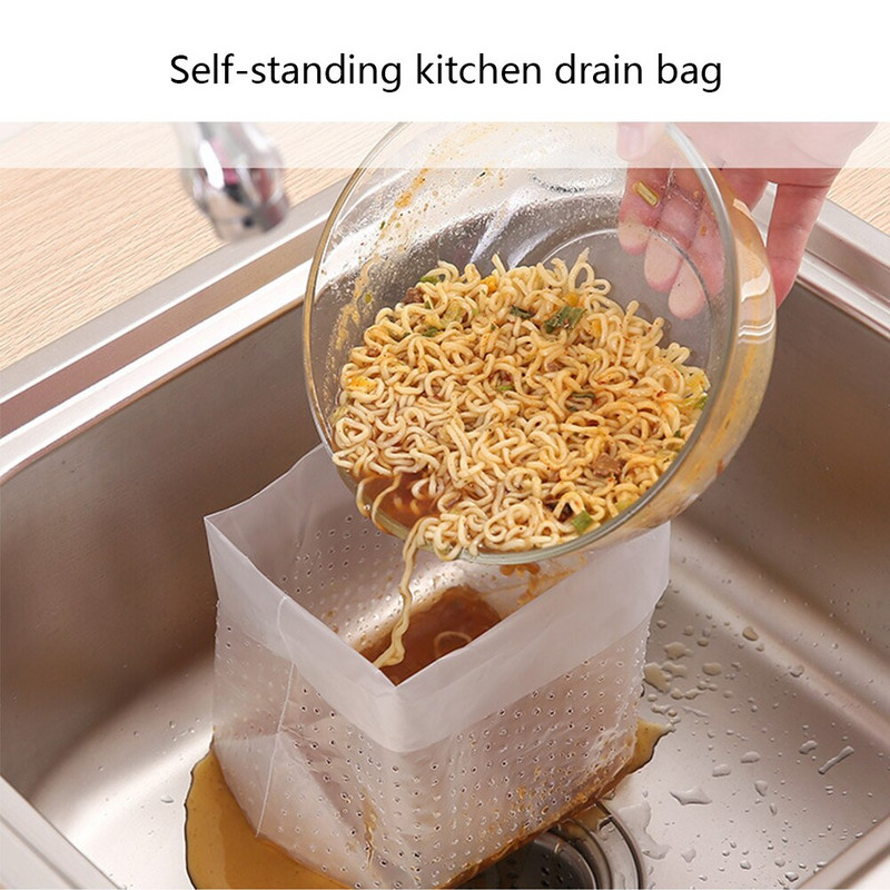 30 vnt Šiukšlių išleidimo maišelis Šiukšlių šiukšlių filtro maišas Savarankiškas ekologiškas išleidimo kriauklės sietelis Vienkartiniai virtuvės reikmenys