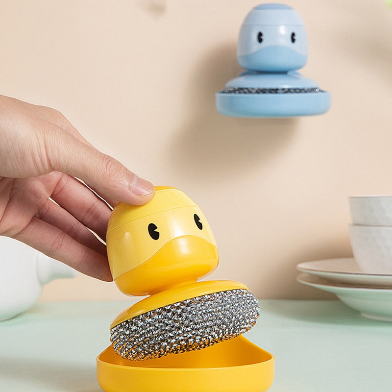 Roostevabast terasest puhastusrullid köögi nõudepesutraat käepidemega metallist käsnadega vannitoa jaoks, kodu uudne kuju