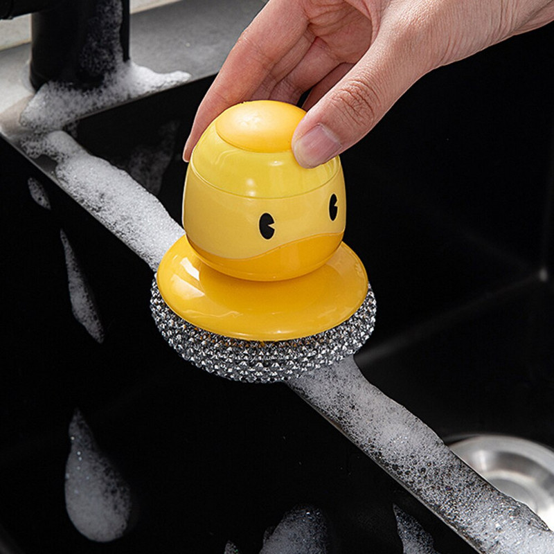 Roostevabast terasest puhastusrullid köögi nõudepesutraat käepidemega metallist käsnadega vannitoa jaoks, kodu uudne kuju