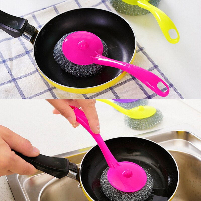 1 tk roostevabast terasest traadist nõudepesumasin Puhastuspalliga potti pika varrega harjad pesuri köögipoti pesemise tööriist