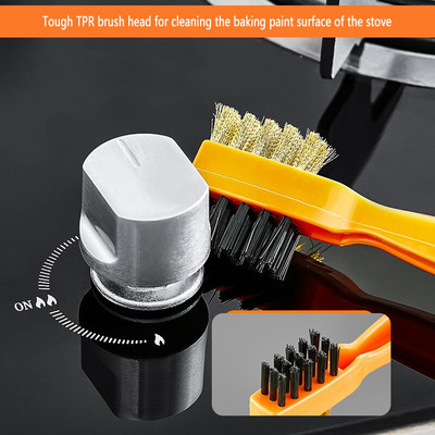 Hot Sale Hanging Gas Stove Cleaning Brush with Foldable Scraper Multifunctional Wire Brush Practical Kitchen Supplie Accessories