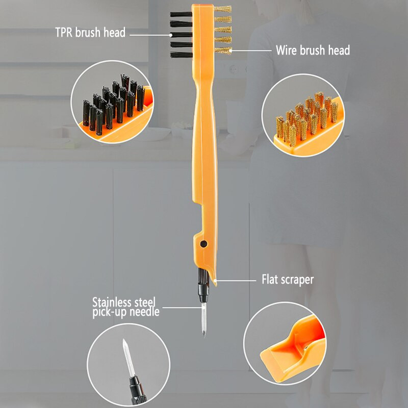 Kuum müük Rippuv gaasipliidi puhastushari kokkupandava kaabitsaga Multifunktsionaalne traathari Praktilised köögitarvikud