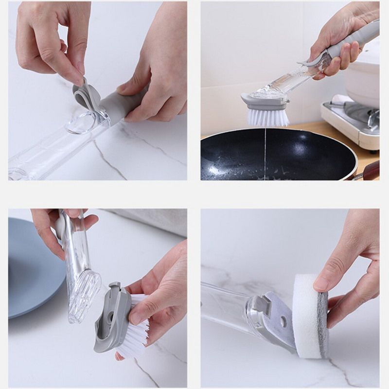 Professionaalne koduköögi puhastamine Mugav nõudehari, vahetusseebi dosaator, rippuv käsnapea tarvikud pika käepidemega