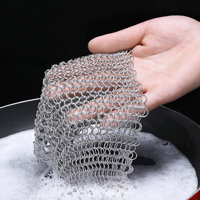 New Kitchen Steel Wire Mesh Cleaning Balls Strong Decontamination Pan Cleaner Wash Dishes Pot Glass Cup Household Clean Tools