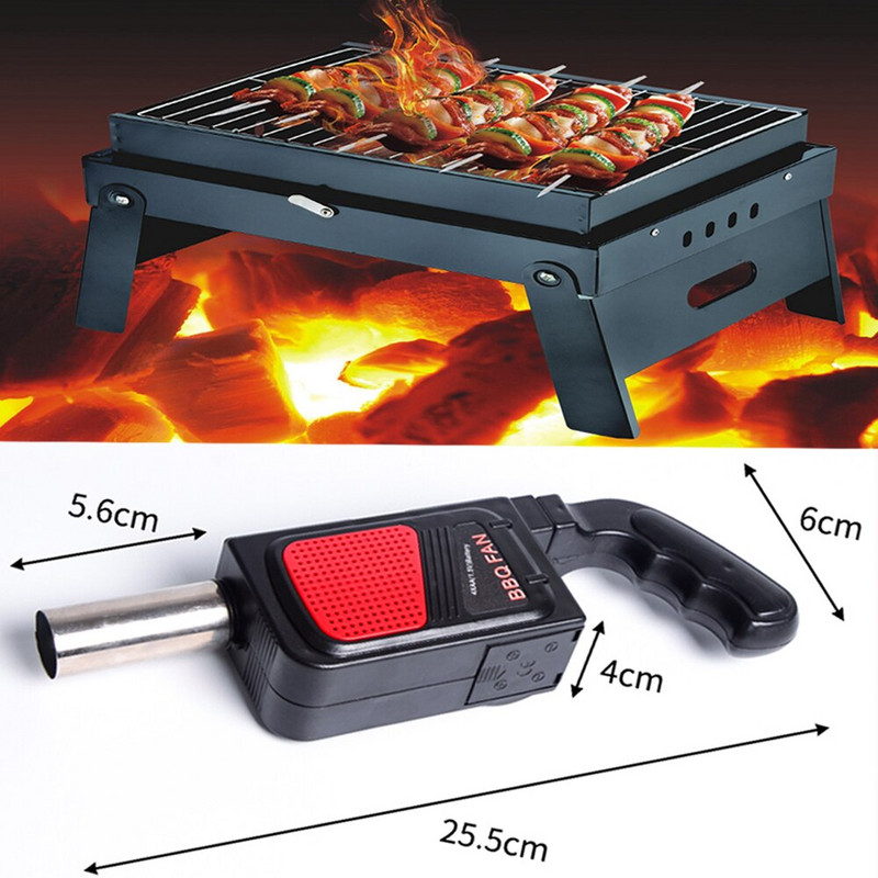 Barbekjū ventilators Elektriskais grila gaisa pūtējs āra gatavošanai Grila grila komplekts Piknika rīks Rokas elektriskais grila ventilators Kempinga piederumi