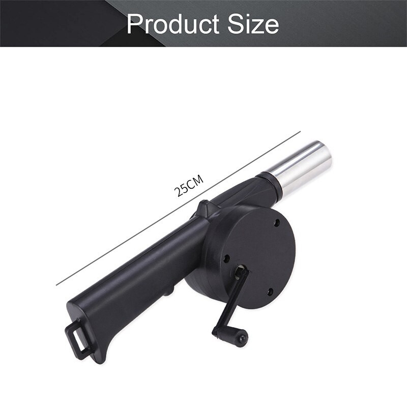 BBQ ventilators gaisa pūtējs ātras uguns iedarbināšanas pārnēsājams mini manuāls rokas kloķis āra piknikam kempingam gatavošanai bārbekjū kokogļu grili